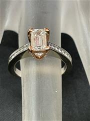 Lady's Diamond Engagement Ring 37 Diamonds 1.01 Carat T.W. 10K 2 Tone Gold 3.8g